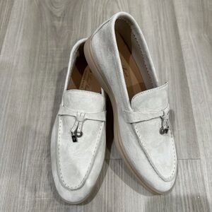 Loro Piana Summer Charms Walk Loafers Suede Size 37 EU